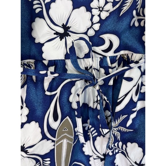 Kys Hawaiian Bungee Dress Girls 6 Blue Tropical Flowers  Hibuscus and Surfboard - Picture 7 of 7